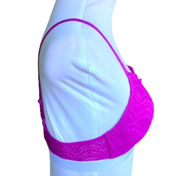 Victoria's Secret Magenta Lace Lightly Lined Wireless Bra, Size 34B‎ - Picture 2 of 10